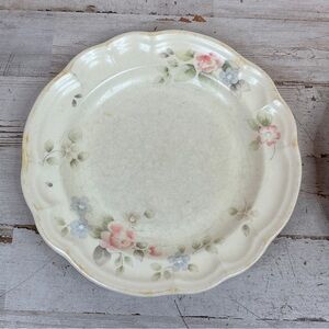 Pfaltzgraff Tea Rose Dessert Salad Plates 7.25" ~ Stoneware Dish Set of 2